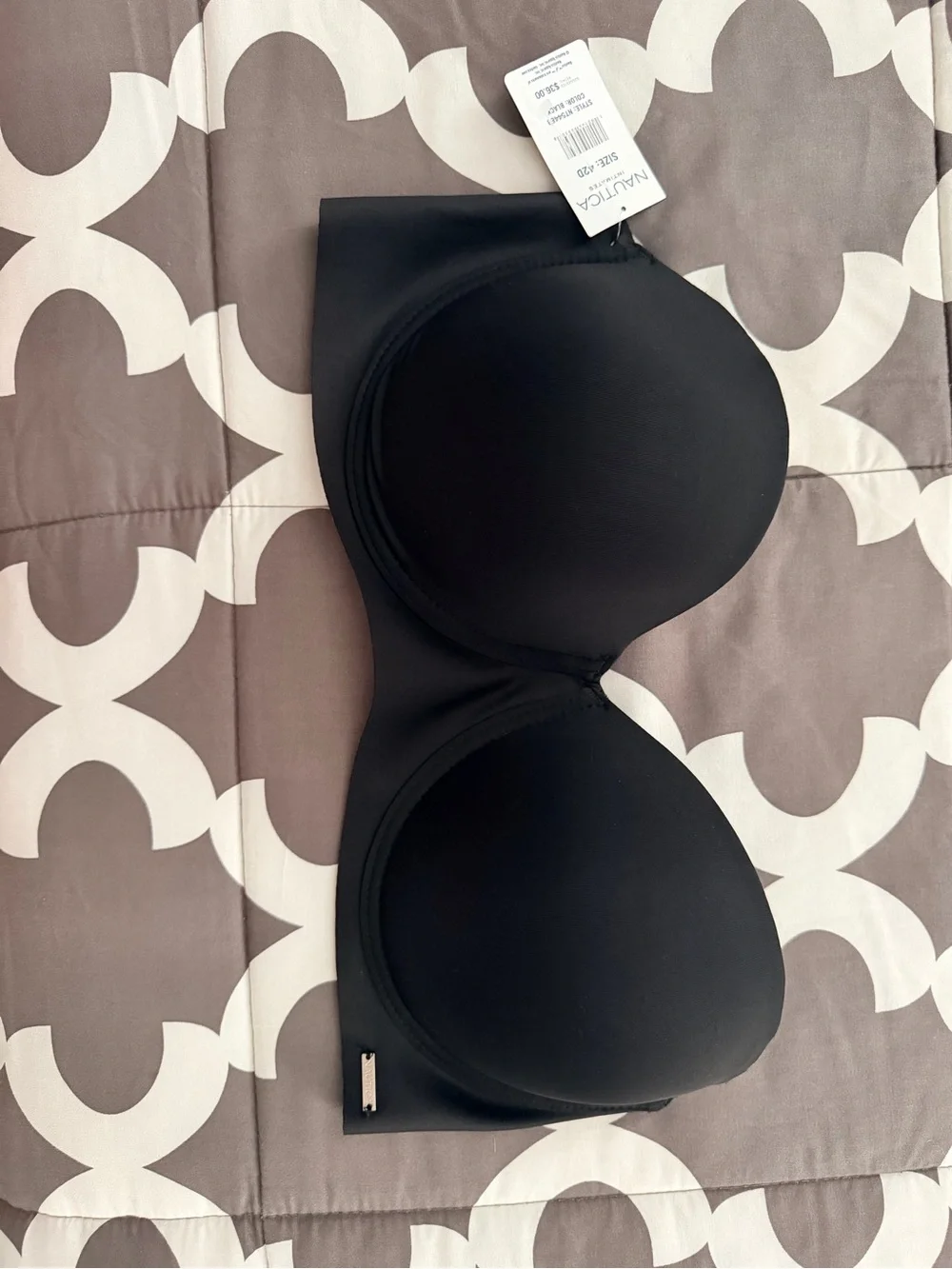 Nautica Black Strapless Bandeau Bra - Molded Cups